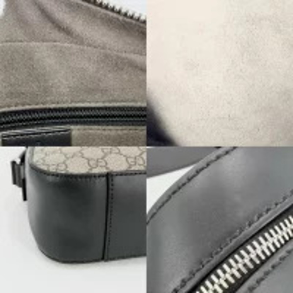 Gucci Shoulder Bag Messenger Crossbody GG Supreme Canvas Leather Beige Brown - Picture 5 of 6